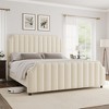 Queen Size Platform Bed Frame with 50.2" Headboard, Velvet Upholstered Bed Frame - 4 of 4