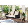 DOMETOUR 2-Person Wicker Hanging Porch Swing with Chains, Cushion & Pillow for Garden, Backyard (Brown Wicker, Beige Cushion) - 4 of 4