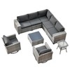 XIZZI Premium Outdoor Swivel Chair Sofa Set in 7 Colors, Modular Patio Seating with Swivel Chairs, Add-Ons Like Coffee Table and Fire Pit - 2 of 4