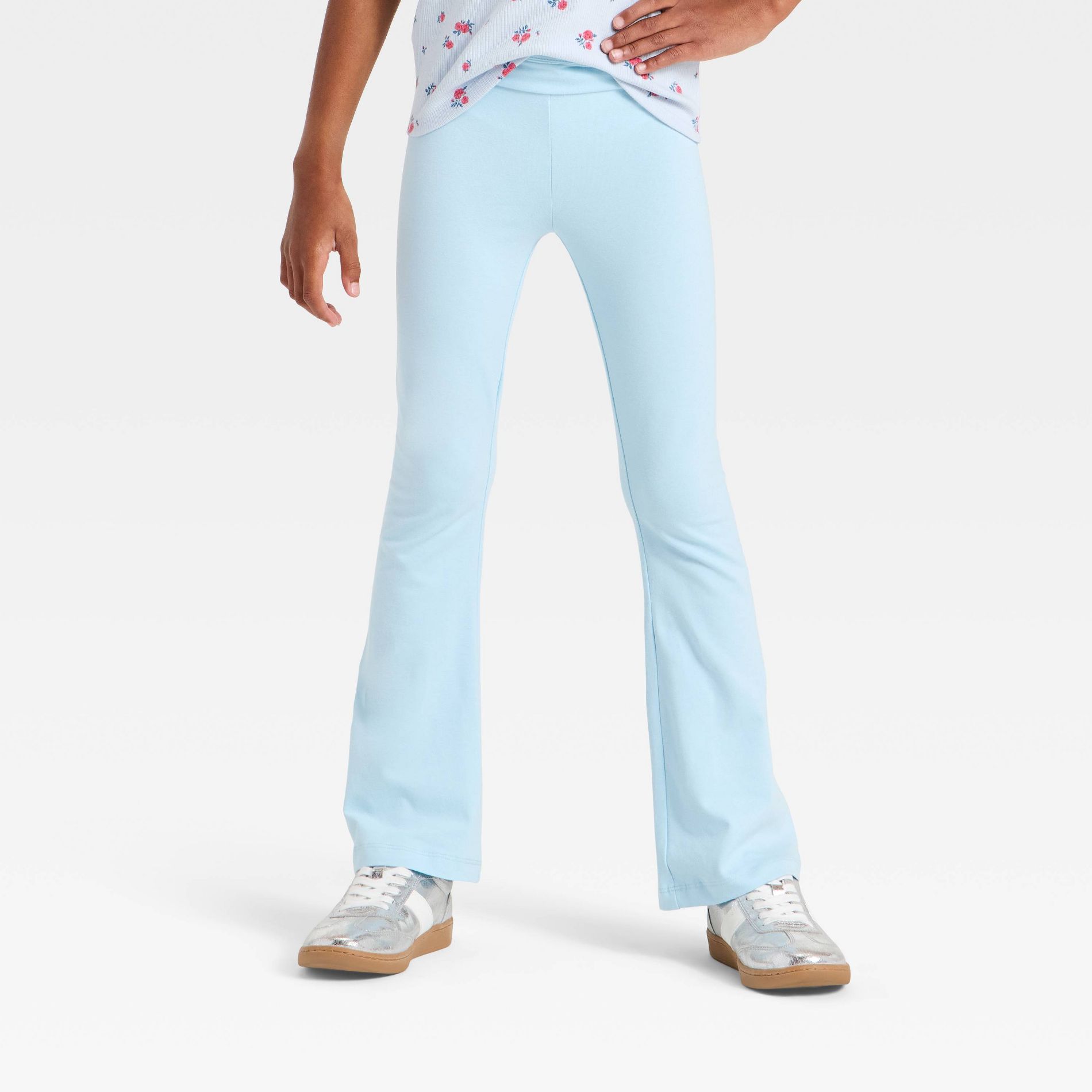 Girls' Flare Leggings - Cat & Jack™ Light Blue M