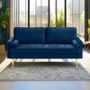 ROOMTEC 65" Mid Century Modern Loveseat Sofa, 2-Seater Velvet Upholstered Love Seat Couch with Bolster Pillows - 4 of 4