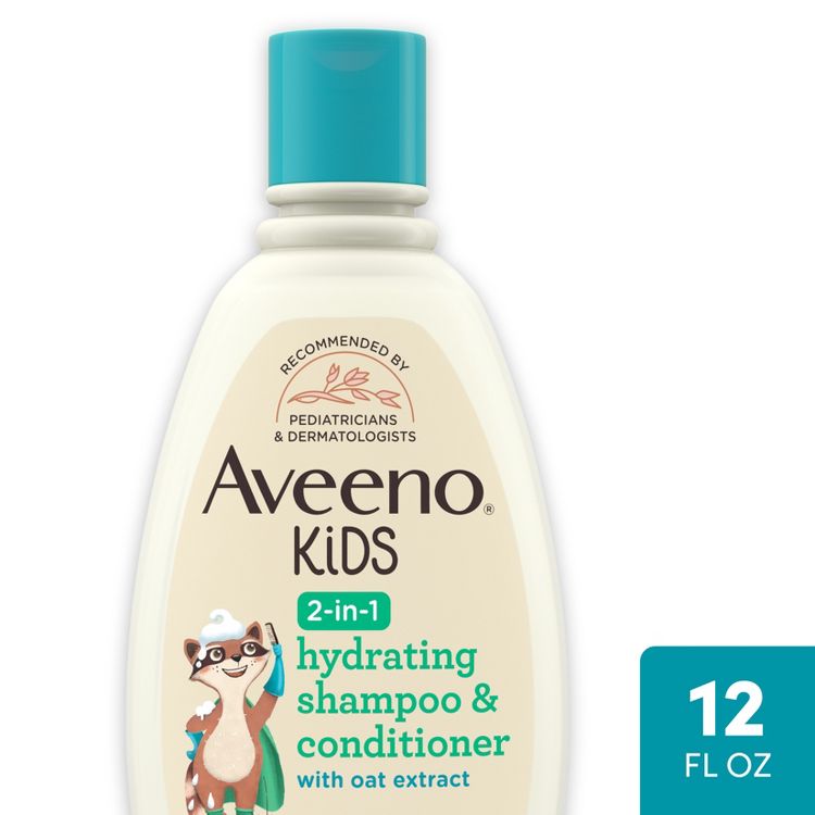 Aveeno Kids' 2-in-1 Hydrating Shampoo & Conditioner, Gently Cleanses, Conditions & Detangles Kids Hair - 12 fl oz, 1 of 9