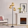 Maxax Rattan Floor Lamp， 72.25" 3-Light Adjustable Swing Arm Floor Lamp for Bedroom, Office, Home, Nursery, Hotel - 2 of 4