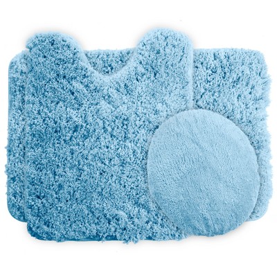 blue bath mat set