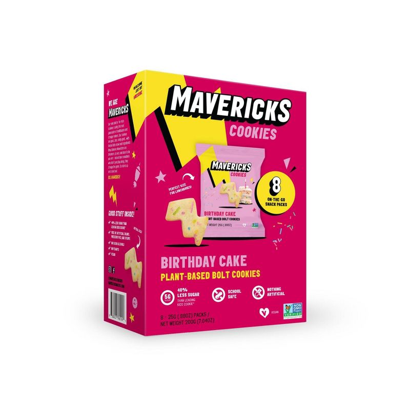 Mavericks Healthy Kid Snacks Vegan Birthday Cake Cookies &#8211; 7oz/8ct, 3 of 10