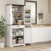 HOMCOM Tall Kitchen Pantry Cabinet, Farmhouse Storage Cabinet with Barn Doors, 6 Door Shelves, Drawer, Adjustable Shelves, Freestanding Cupboard - 2 of 4