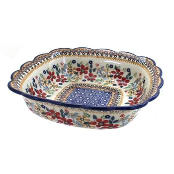 Blue Rose Polish Pottery M071 Manufaktura Small Square Serving Dish