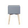 Sapphtopaz Night Stand with Drawers & Open Surface Save-Space Bedside Table with Sturdy Wood Legs Nightstand for Bedroom,Living Room - 4 of 4