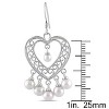 EVERLY JEWELRY | 5 - 5.5 MM Cultured Freshwater Pearl Heart Chandelier Drop Earrings in Sterling Silver - 3 of 3