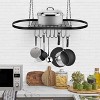 Sorbus Pot and Pan Oval Rack for Ceiling with Hooks - Multi-Purpose Organizer for Home, Restaurant, Kitchen Cookware, Utensils, Household - image 2 of 4