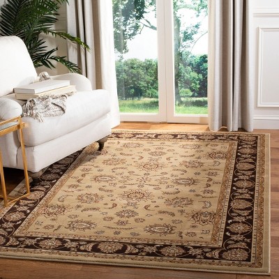 Camel and Brown Rectangular Synthetic Area Rug 64" x 40"