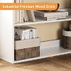 6-Tier Corner Bookshelf, L-Shaped Wood Bookcase w/ Baffles, Open Storage for Bedroom, Living Room, Office, Kitchen - 4 of 4