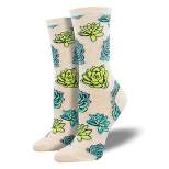 Novelty Socks 14.0" Colorful Succulents Womens  Crew Flower Floral Socksmith  -  Socks