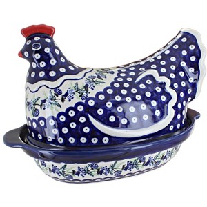 Blue Rose Polish Pottery 1773 Zaklady Hen Baker - 1 of 1
