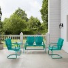 Ridgeland 4pc Outdoor Metal Conversation Set - Turquoise - Crosley - 3 of 4
