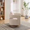 NicBex Linen Blend Swivel Accent Chair,Upholstered Swivel Living Room Chairs with Mid-Height Open Backrest,Accent Chairs for Living Room - 3 of 4