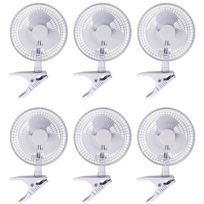 Hydrofarm ACFC6 Active Air 6-Inch Clip-On Desk, Office, Greenhouse, and Kitchen Hydroponics Grow Fans (6 Pack)