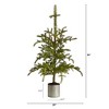 Nearly Natural 4.5-ft Pre-Lit Christmas Pine Artificial Tree in Decorative Planter - 2 of 4