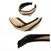 Unique Bargains Women's Fashion Straw Cross Headband Non-Slip Hairband Khaki Black 1 Pc - 4 of 4