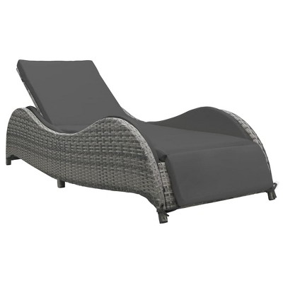 vidaXL Poly Rattan Sun Lounger - Weather-Resistant and Easy to Clean, Great for Garden and Patio