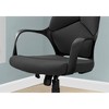 Office Chair, Adjustable Height, Swivel, Ergonomic, Armrests, Computer Desk, Work, Black Fabric, Black Metal, Contemporary, Modern - 2 of 4