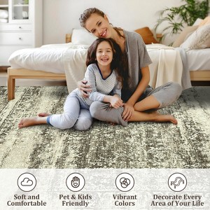 Washable Large Vintage Area Rug for Living Room Non Slip Non-Shedding Distressed Indoor Carpet Ultra Soft Low Pile Throw Rug for Bedroom Dining Room - 1 of 4