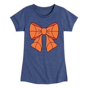 Girls' - Instant Message - Basketball Bow Fitted Short Sleeve Graphic T-Shirt - 1 of 4