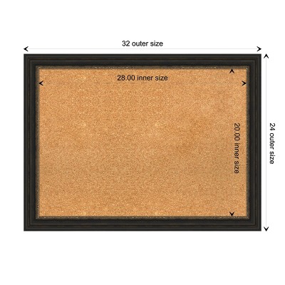28x20 Bronze Framed Natural Corkboard