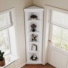 83.4"H Tall Corner Bookcase Shelf, 5 Tier Corner Storage Standing Shelf Unit, Open Display Stand, White -ModernLuxe - 2 of 4
