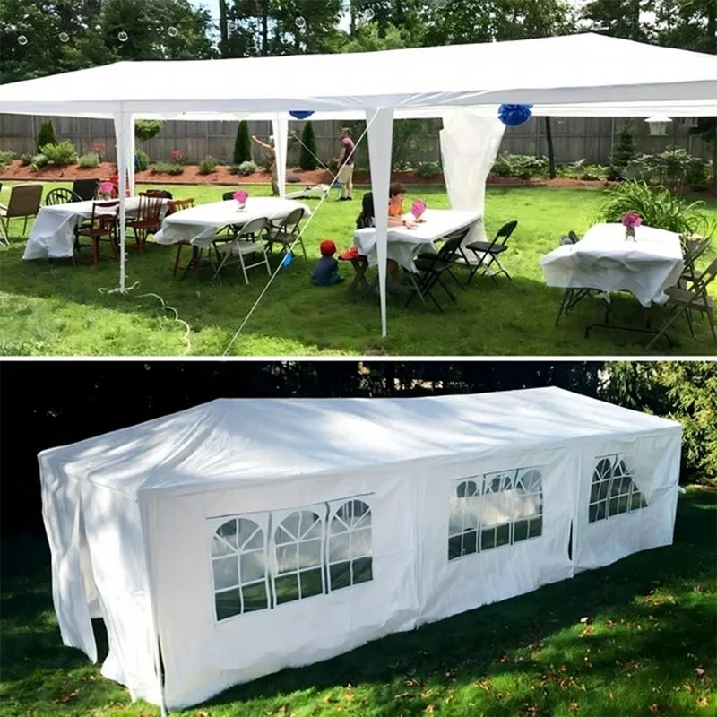 SKONYON 10'x30' Outdoor Canopy Party Wedding Tent White Gazebo with 8 Side Walls, 2 of 12