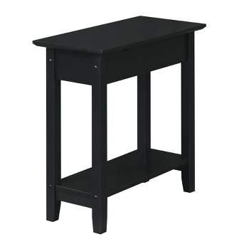 American Heritage Flip Top End Table with Charging Station and Shelf - Breighton Home