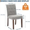 Acekool Set of 6 Washable Chairs - 22" Wide Linen Seats w/Steel Frame, Sage for Small Spaces & Gatherings - 3 of 4