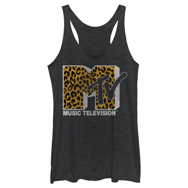 Women's MTV Cheetah Print Logo Racerback Tank Top, 1 of 5