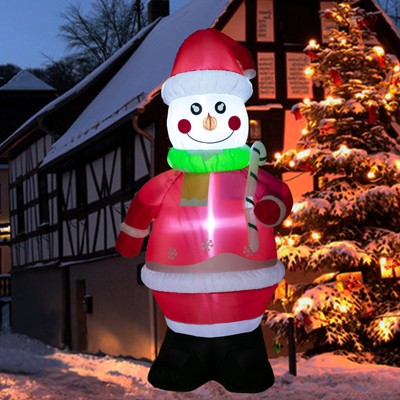 coucheta Christmas Inflatables 7FT Santa Claus with Gift Boxes, Outdoor Blow Up Christmas Decorations with Built-in LED Lights