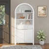 Okak Tall Arched Storage Pantry Cabinet with Glass Doors & Adjustable Shelves,Display Sideboard Accent Cabinet for Dining Room,Kitchen - 3 of 4