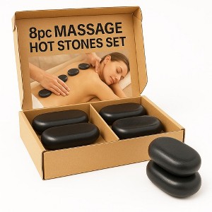 Royal Massage Hot Stone Massage Kit - Professional Spa Therapy Rocks Set (8pc Large Hot Stone Set - B) - 1 of 4