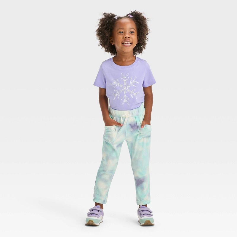 Toddler Girls' Snowflake Short Sleeve T-Shirt - Cat & Jack™ Light Purple, 4 of 5