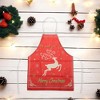Unique Bargains Christmas Aprons Linen Red Green Beige White 21.65"x26.77" 1 Pcs - 2 of 4