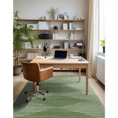 Handwoven Green Geometric Braided 7x10 Indoor Area Rug