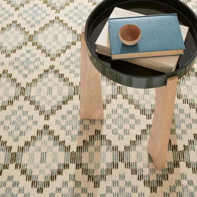 Diamond Cove Green and Beige Hand Tufted Wool Rug, 5' x 8'