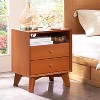 18" Mid Century Nightstand wtih Charging Station, End Table Side Table with 2 Drawers for Bedroom, Living Room - 2 of 4
