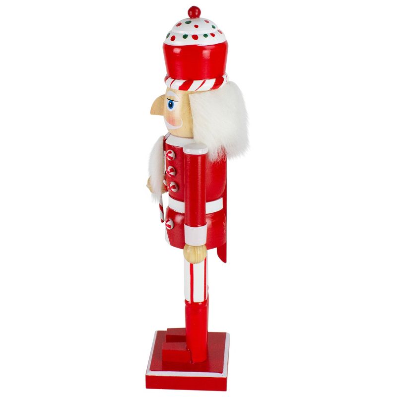 Northlight 14" Red and White Wooden Candy Cane King Christmas Nutcracker, 3 of 6