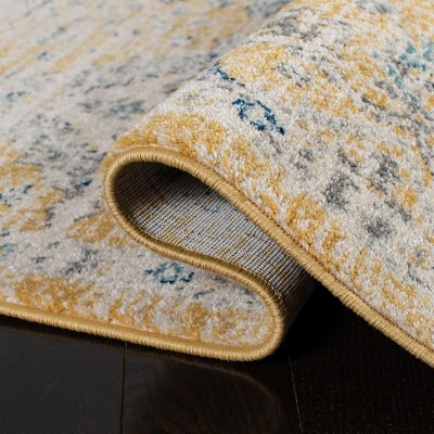 Gold and Ivory High Pile Rectangular Rug