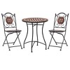 vidaXL Mosaic Bistro Set Terracotta Powder-coated iron, ceramic tile - 2 of 4