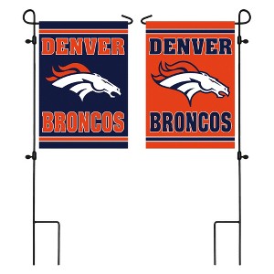 Evergreen Garden Flag Embossed Suede, Denver Broncos Double Sided Indoor Outdoor Decor 18" x 12.5" - 1 of 1