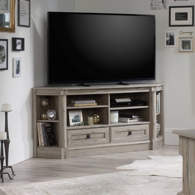 Split Oak 61" Corner TV Stand with Cabinet
