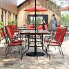 Flash Furniture Brazos 5 Piece Outdoor Patio Dining Set - Tempered Glass Patio Table, 4 Flex Comfort Stack Chairs - 2 of 4
