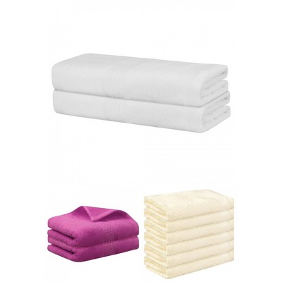 REGALWOVEN Absorbent Solid Bath Hand Face Cloths Cotton Towels 3 Piece Sets