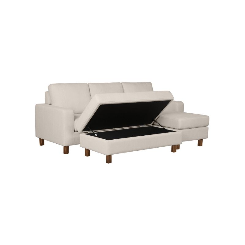 Elaina Fabric Reversible Sectional and Ottoman Cream - Abbyson Living, 4 of 13