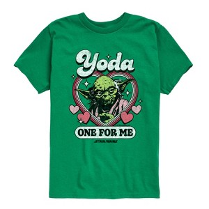 Boys' - Star Wars - Valentine Yoda One For Me Short Sleeve Graphic T-Shirt - 1 of 4